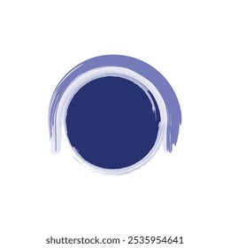 Un diseño circular con un centro azul marino profundo, rodeado por un efecto de pincelada en un color lavanda más claro.