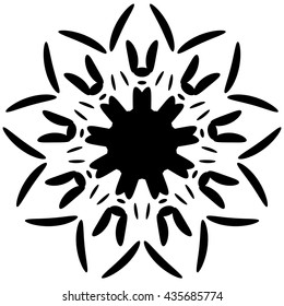 Circular design with distortion effect. Abstract monochrome element on white. Distorted, deformed spiral with circles.