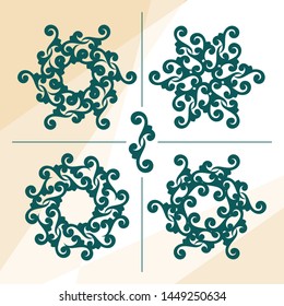 Circular design element. Mandala. Oriental style