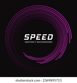 Circular Design element. Speed lines in circle form. Technology round Logo.