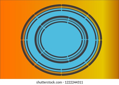 Circular Design element.Abstract Geometric shape.Sunburst.Vector Illustration.Technology round Logo .