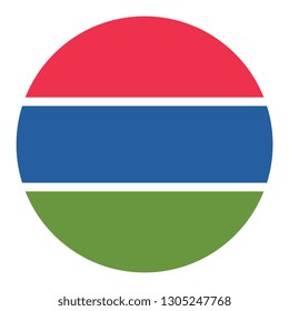 Circular Design Flag Gambia