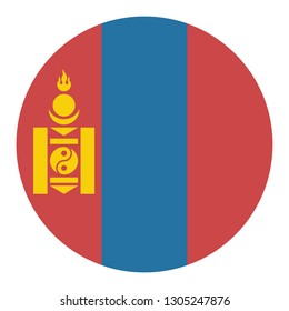 Circular Design Flag Mongolia