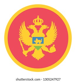 Circular Design Flag Montenegro