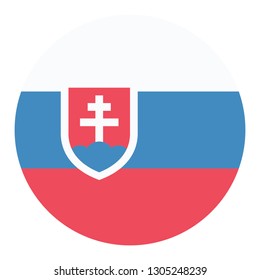 Circular Design Flag Slovakia