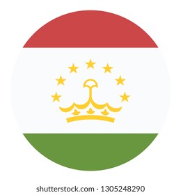 Circular Design Flag Tajikistan