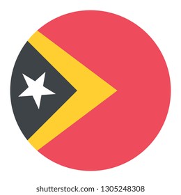 Circular Design Flag Timor-Leste