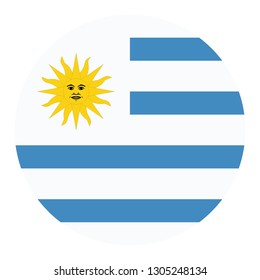 Circular Design Flag Uruguay