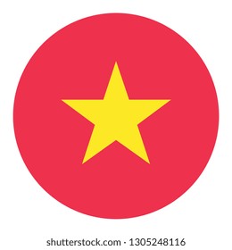 Circular Design Flag Vietnam