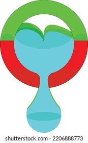 logo de diseño circular con agua que cae dentro