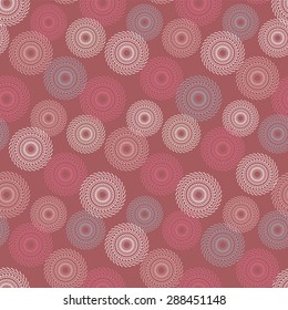 circular design pattern seamless texture on a pink background.