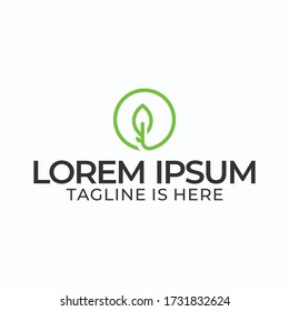 The circular design of the plant logo is green.