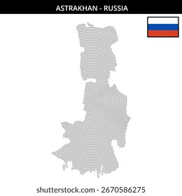 Circular design representing Astrakhan with its flag