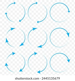 Circular design. Rotate circle symbol. Circle of arrows. Recycle icon vector set. Vector illustration. Stock image. EPS 10.