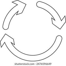 Circular design. Rotate circle symbol. Circle of arrows. Recycle icon vector set. Vector illustration. Stock image. EPS 10.
