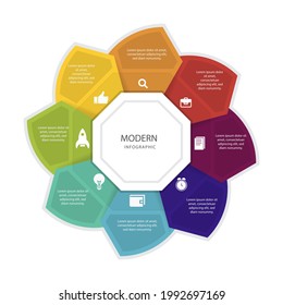 Circular diagram. Business finance progress graph visualization. Project round chart. Circle diagram template. Presentation brochure, marketing analysis concept. Graphic diagram. Vector illustration