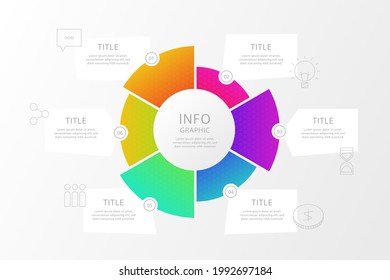 Circular diagram. Business finance progress graph visualization. Project round chart. Circle diagram template. Presentation brochure, marketing analysis concept. Graphic diagram. Vector illustration