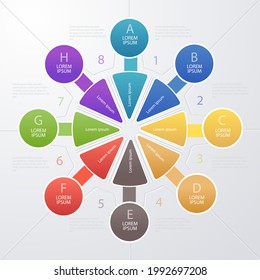 Circular diagram. Business finance progress graph visualization. Project round chart. Circle diagram template. Presentation brochure, marketing analysis concept. Graphic diagram. Vector illustration