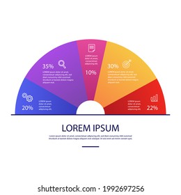 Circular diagram. Business finance progress graph visualization. Project round chart. Circle diagram template. Presentation brochure, marketing analysis concept. Graphic diagram. Vector illustration