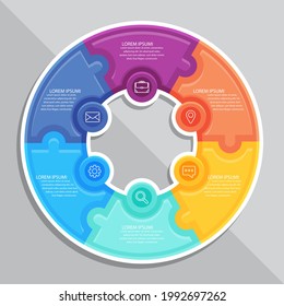 Circular diagram. Business finance progress graph visualization. Project round chart. Circle diagram template. Presentation brochure, marketing analysis concept. Graphic diagram. Vector illustration