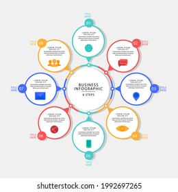 Circular diagram. Business finance progress graph visualization. Project round chart. Circle diagram template. Presentation brochure, marketing analysis concept. Graphic diagram. Vector illustration