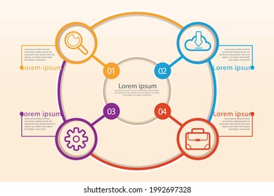 Circular diagram. Business finance progress graph visualization. Project round chart. Circle diagram template. Presentation brochure, marketing analysis concept. Graphic diagram. Vector illustration