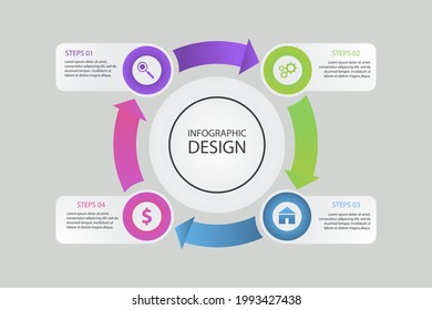 Circular diagram. Business finance progress graph visualization. Project round chart. Circle diagram template. Presentation brochure, marketing analysis concept. Graphic diagram. Vector illustration