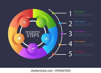 Circular diagram. Business finance progress graph visualization. Project round chart. Circle diagram template. Presentation brochure, marketing analysis concept. Graphic diagram. Vector illustration