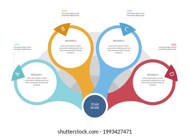 Circular diagram. Business finance progress graph visualization. Project round chart. Circle diagram template. Presentation brochure, marketing analysis concept. Graphic diagram. Vector illustration