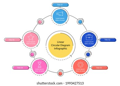 Circular diagram. Business finance progress graph visualization. Project round chart. Circle diagram template. Presentation brochure, marketing analysis concept. Graphic diagram. Vector illustration
