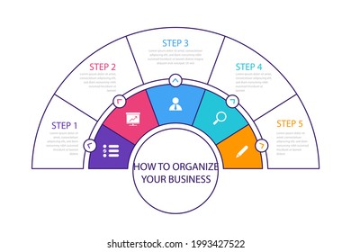 Circular diagram. Business finance progress graph visualization. Project round chart. Circle diagram template. Presentation brochure, marketing analysis concept. Graphic diagram. Vector illustration