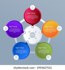 Circular diagram. Business finance progress graph visualization. Project round chart. Circle diagram template. Presentation brochure, marketing analysis concept. Graphic diagram. Vector illustration