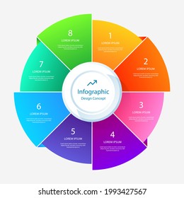 Circular diagram. Business finance progress graph visualization. Project round chart. Circle diagram template. Presentation brochure, marketing analysis concept. Graphic diagram. Vector illustration