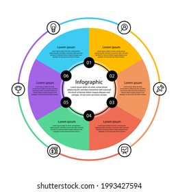Circular diagram. Business finance progress graph visualization. Project round chart. Circle diagram template. Presentation brochure, marketing analysis concept. Graphic diagram. Vector illustration
