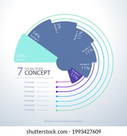 Circular diagram. Business finance progress graph visualization. Project round chart. Circle diagram template. Presentation brochure, marketing analysis concept. Graphic diagram. Vector illustration