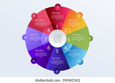 Circular diagram. Business finance progress graph visualization. Project round chart. Circle diagram template. Presentation brochure, marketing analysis concept. Graphic diagram. Vector illustration