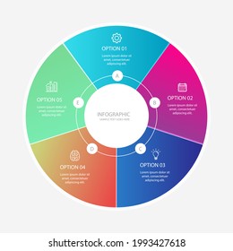 Circular diagram. Business finance progress graph visualization. Project round chart. Circle diagram template. Presentation brochure, marketing analysis concept. Graphic diagram. Vector illustration