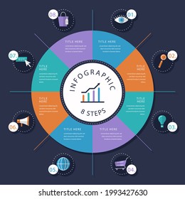 Circular diagram. Business finance progress graph visualization. Project round chart. Circle diagram template. Presentation brochure, marketing analysis concept. Graphic diagram. Vector illustration