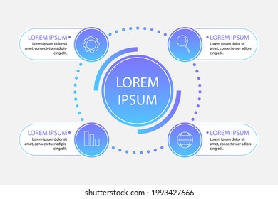 Circular diagram. Business finance progress graph visualization. Project round chart. Circle diagram template. Presentation brochure, marketing analysis concept. Graphic diagram. Vector illustration