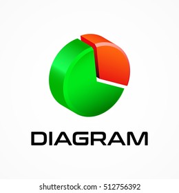 Circular diagram colorful vector in 3d, isolated on white background