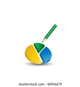 Circular diagram with pencil