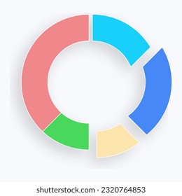 Circular Diagram. Pie chart, circular graph, graphical representation, data distribution, visual breakdown. Vector line icon for Business