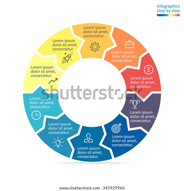 Circular Diagram Small Arrows Chart Graph Stock Vector (Royalty Free ...