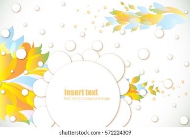 Circular diagram with text input and flower decoration

