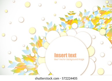 Circular diagram with text input and flower decoration
