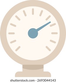 Un dial circular muestra marcas radiantes y un puntero azul que sugiere presión de velocidad o medición de progreso
