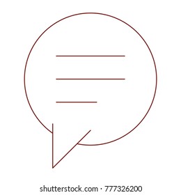 circular dialogue speech with tail in dark red contour