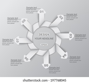 circular digital paper template data infographics