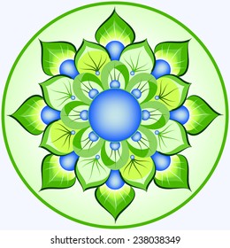 Circular dish decoration in abstract style, used in traditional Sicilian ceramic. This design is typically used for ornamental wall ceramic (majolica) plates