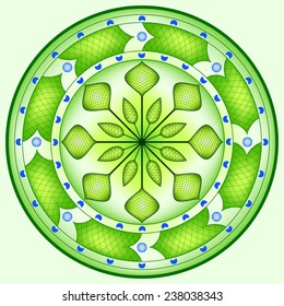 Circular dish decoration in Morocco abstract style, used in traditional Sicilian ceramic. This design is typically used for ornamental wall ceramic (majolica) plates